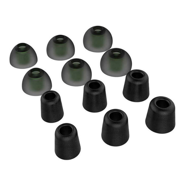Knox Gear Noise Isolating Memory Foam Ear Tips (6-Pack) and Silicone Ear Tips (6-Pack) in Black