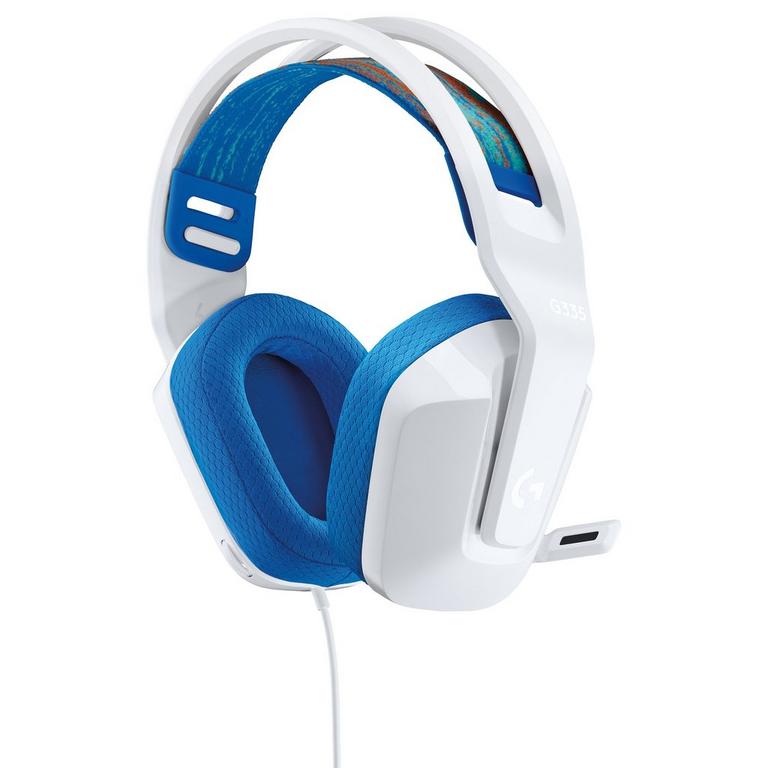 Casque gaming filaire Logitech G335, avec microphone rabattable, prise audio 3,5 mm, coussinets en mousse à mémoire de forme, léger, compatible PC, PlayStation, Xbox et Nintendo Switch – Blanc