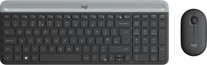 Logitech Slim Wireless Combo MK470 - Keyboard and Mouse Set - French - Graphite Input Device