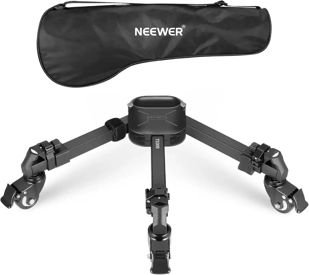 NEEWER TS009 Trépied de Photographie à dégagement Rapide avec Roues en Caoutchouc de 5,1 cm, Pieds télescopiques, poignée et Sac, 15 kg Robuste pour appareils Photo Reflex numériques, caméscope vidéo