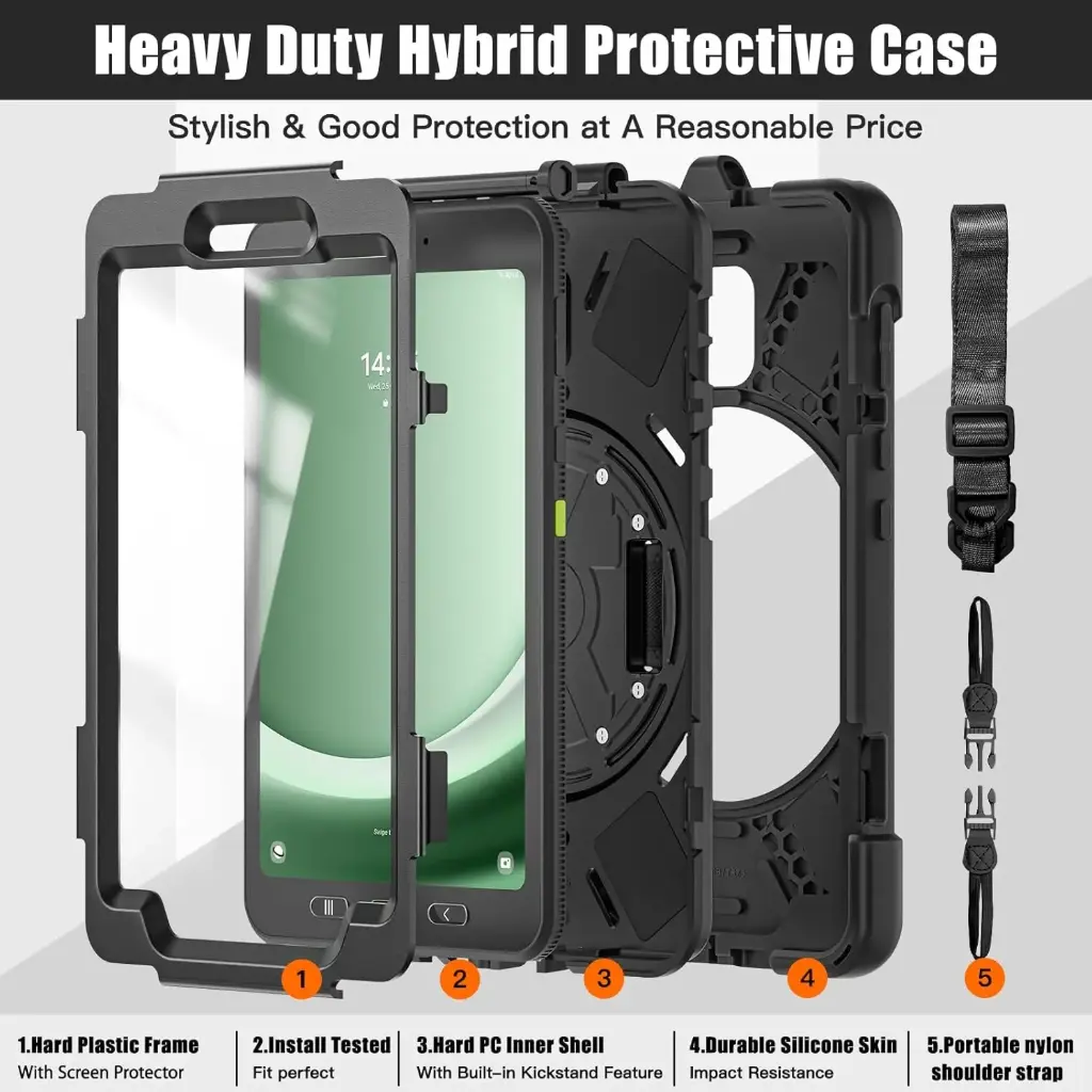 Gerutek Coque Antichoc pour Samsung Galaxy Tab Active 5 2024/Tab Active 3 2020