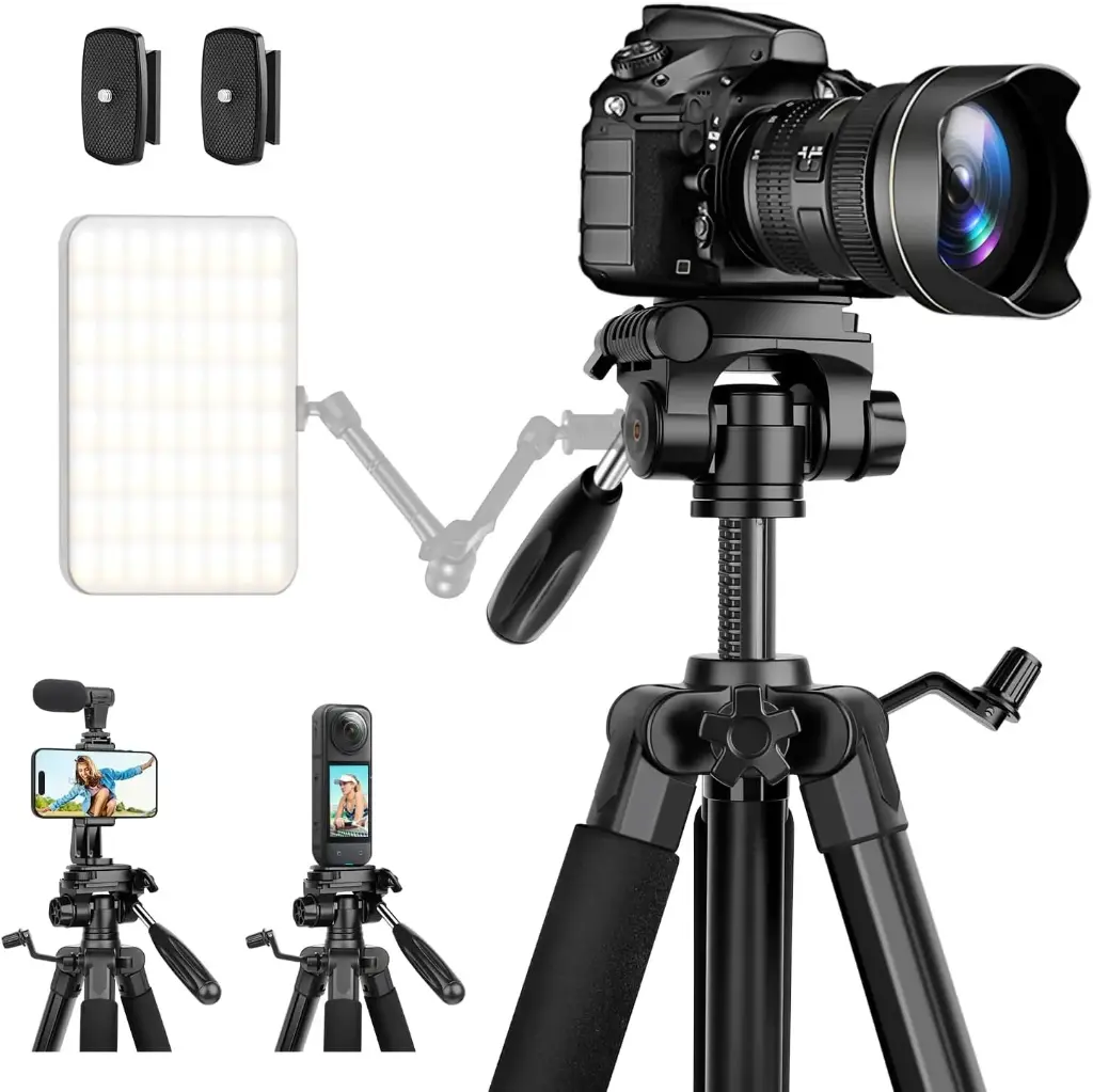 JOILCAN Trépied Appareil Photo, 190cm Trepied Camera en Aluminium Portable
