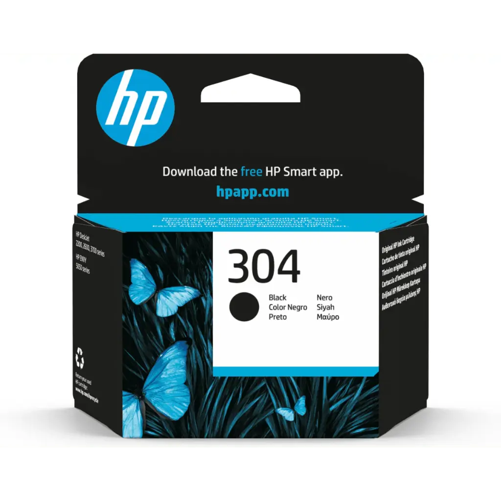 Cartouche d’encre noire authentique HP 304 Rendement standard