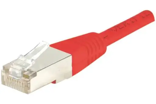 [842103] Cordon patch RJ45 FTP CAT6 cuivre 250MHz couleur Rouge 1 mètre