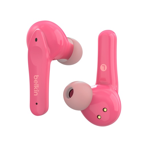 [PAC003btPK] Belkin SOUNDFORM Nano True Wireless Earbuds for Kids 85dB Limit for Ear Protection Online Learning School IPX5 Certified 24 H Play Time for IPho