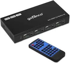 [GF-Matrix441931] goFanco 4X4 HDMI Matrix 4K Support HDMI resolutions up to 4K/60Hz/4:2:0 