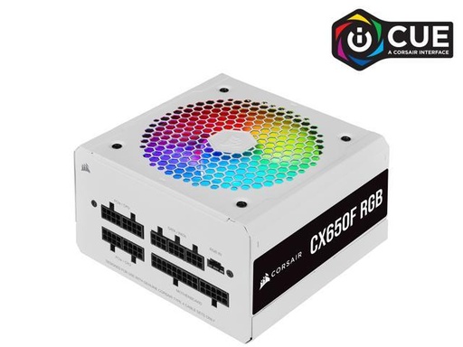 [CP-9020226-NA] CORSAIR CX-F RGB Series CX650F RGB White 650W 80 PLUS Bronze Fully Modular ATX Power Supply, CP-9020226-NA