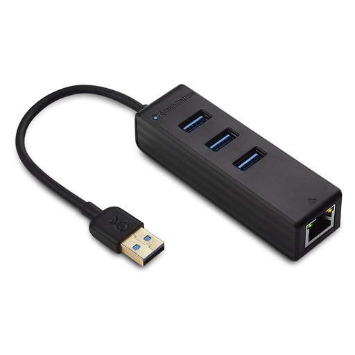 [RNAB01J6583NK] Cable Matters 3 Port USB 3.0 Hub with Ethernet (USB Hub with Ethernet / Gigabit Ethernet USB Hub ) Supporting 10 / 100 / 1000 M