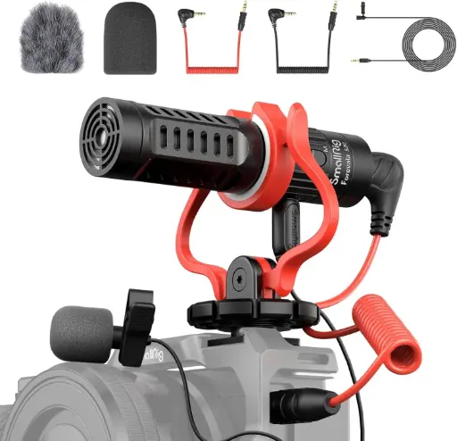 [X0032N8E6P] SMALLRIG Microphone Vidéo Universel avec Support Antichoc, Pare-Brise, Micro Compact sur Caméra pour Caméra Reflex Numériques et Caméscopes, pour Smartphones 3468