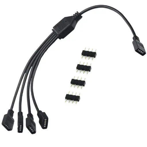 [768705157393] 1 to 4 Splitter Cable for 4Pin RGB Connector