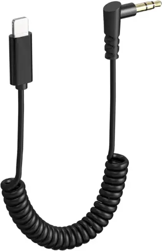 Gbformat Câble Adaptateur de Microphone Compatible avec et Ligtning Jack vers 3,5 mm TRS Câble de Sortie Microphones pour IPhone