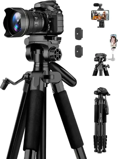 [B0DHGQDWGM] JOILCAN Trépied Appareil Photo, 190cm Trepied Camera en Aluminium Portable, Trepied Photo pour Canon Nikon Sony DSLR, Léger Trépied