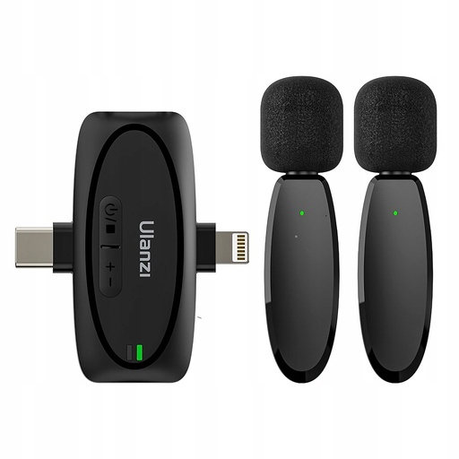  2 microphones sans fil Ulanzi V6 pour téléphone 3 en 1 USB Type-C iPhone 3,5 mm