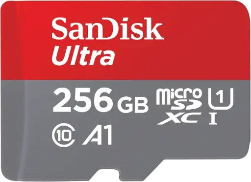SanDisk Ultra microSDXC + adaptateur SD 256 Go jusqu'à 150 Mo/s, UHS-I, La performance A1, V10,Class 10, U1