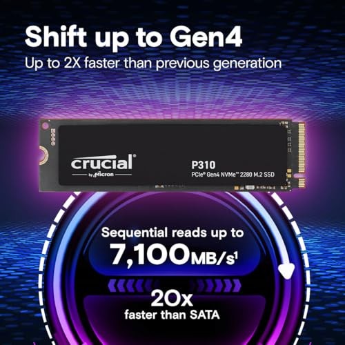 [CT1000P310SSD8] Crucial P310 SSD 1To PCIe Gen4 NVMe M.2 2280